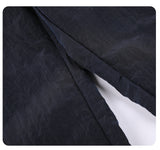 DAXUEN dark navy wide-leg trousers with gold stripes