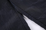DAXUEN navy wide-leg trousers with zig-zag stripe