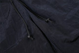 DAXUEN navy wide-leg trousers with zig-zag stripe