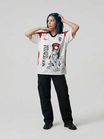 DAXUEN Relaxed-fit short-sleeved graphic tee with anime design — model photo