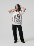 DAXUEN Relaxed-fit short-sleeved graphic tee with anime design — model photo