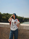 DAXUEN Relaxed-fit short-sleeved graphic tee with anime design — model photo