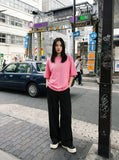 DAXUEN bright pink and charcoal grey neon green digital clock graphic t-shirt — model photo