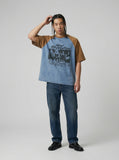DAXUEN Oversized raglan sleeve t-shirt with graphic print — model photo