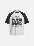 DAXUEN Oversized raglan sleeve t-shirt with graphic print