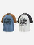 DAXUEN Oversized raglan sleeve t-shirt with graphic print