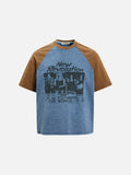 DAXUEN Oversized raglan sleeve t-shirt with graphic print
