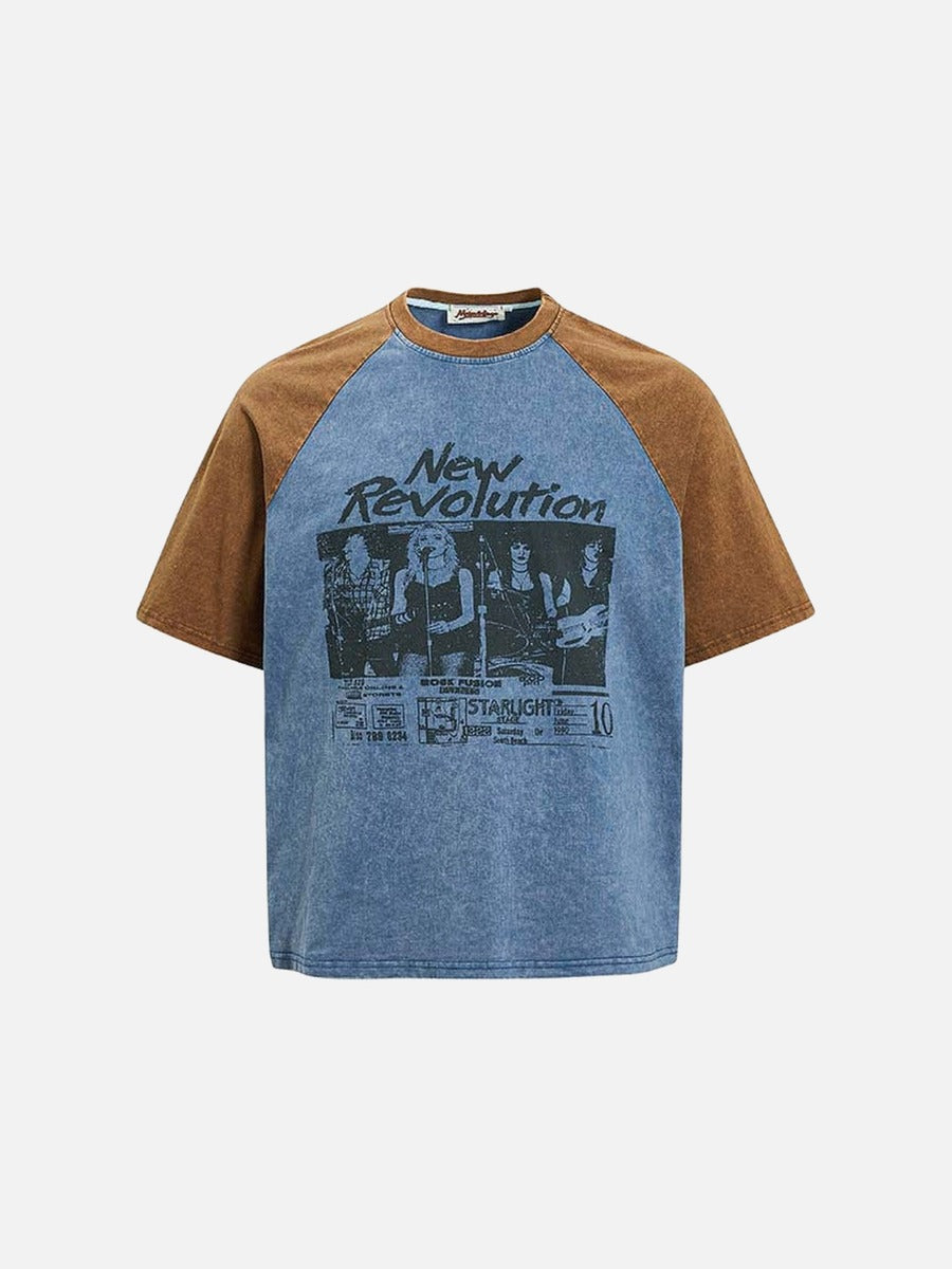 DAXUEN New Revolution vintage graphic short-sleeved T-shirt