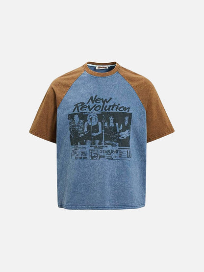 DAXUEN New Revolution vintage graphic short-sleeved T-shirt
