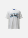 DAXUEN Oversized graphic T-shirt with text and abstract design
