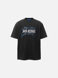 DAXUEN Oversized graphic T-shirt with text and abstract design