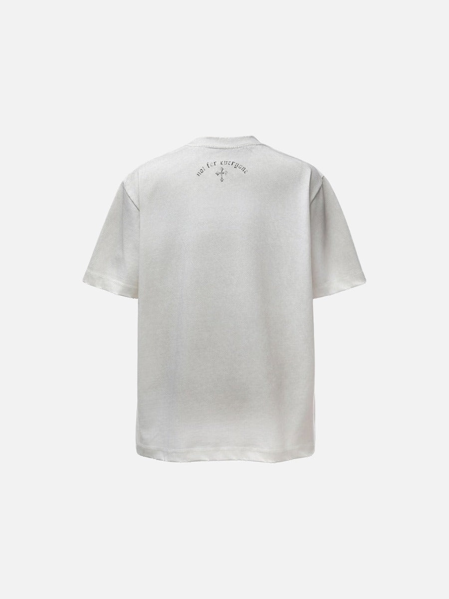 DAXUEN Distressed oversized crew-neck t-shirt with graphic prints