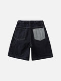 Relaxed-Fit Contrast Stitch Denim Shorts