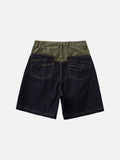 Two-Tone Casual Denim Shorts