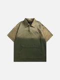 Ombre Polo Shirt with Kangaroo Pocket