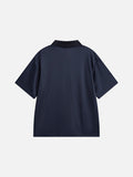 Navy Oversized Polo Shirt with Graphics