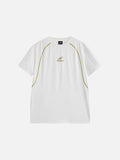 Contrasting Piped Graphic T-Shirt