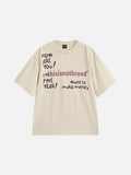 Graffiti Print Crewneck T-Shirt - Casual