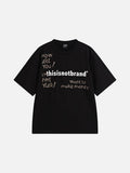 Graffiti Print Crewneck T-Shirt - Casual