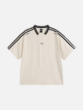 Waffle Knit Oversized V-Neck T-Shirt