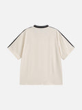 Waffle Knit Oversized V-Neck T-Shirt