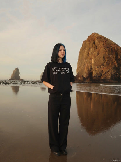 DAXUEN Short-sleeve crew neck t-shirt with text print — model photo