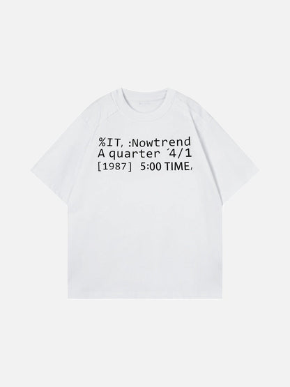 DAXUEN Short-sleeve crew neck t-shirt with text print