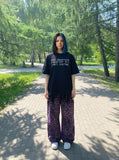 DAXUEN Short-sleeve crew neck t-shirt with text print — model photo