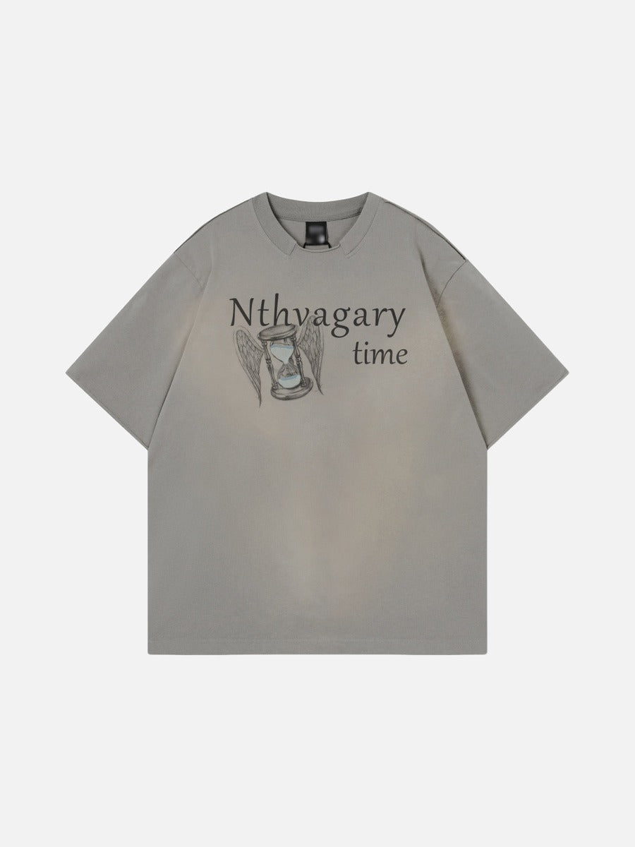 DAXUEN Oversized graphic T-shirt featuring hourglass design