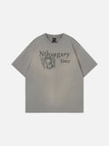DAXUEN Oversized graphic T-shirt featuring hourglass design