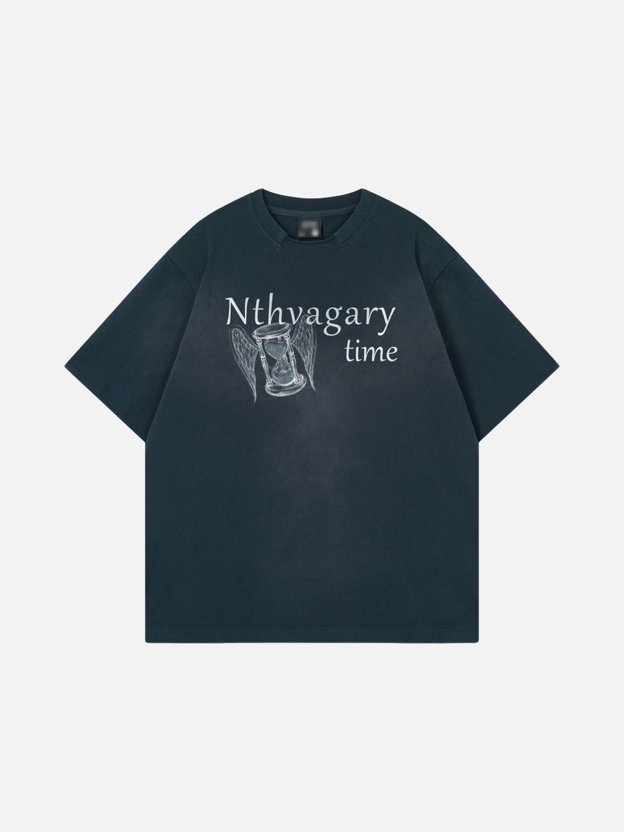 DAXUEN Oversized graphic T-shirt featuring hourglass design