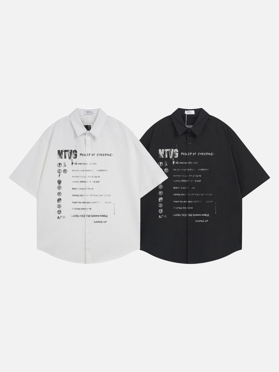 DAXUEN Short-sleeved button-down shirt with graphic print