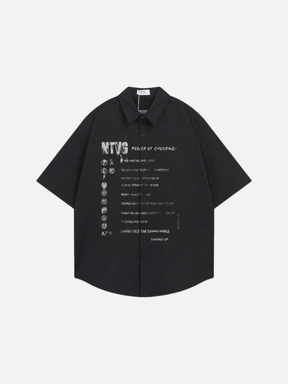 DAXUEN Short-sleeved button-down shirt with graphic print