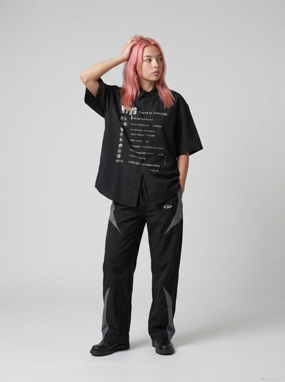 DAXUEN Short-sleeved button-down shirt with graphic print
