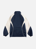 Crested Navy Color Block Track Jacket