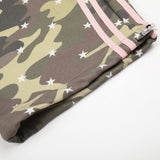 DAXUEN olive camouflage wide-leg pants with pink stripes