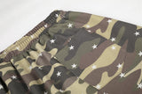 DAXUEN olive camouflage wide-leg pants with pink stripes
