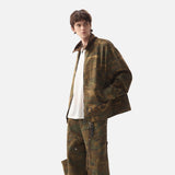 DAXUEN olive green camouflage utility jacket