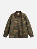 DAXUEN camouflage bomber jacket with corduroy collar