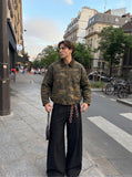 DAXUEN olive green camouflage utility jacket — model photo