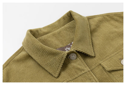 DAXUEN olive green cropped corduroy jacket