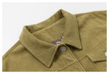 DAXUEN olive green cropped corduroy jacket