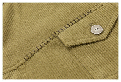 DAXUEN olive green cropped corduroy jacket