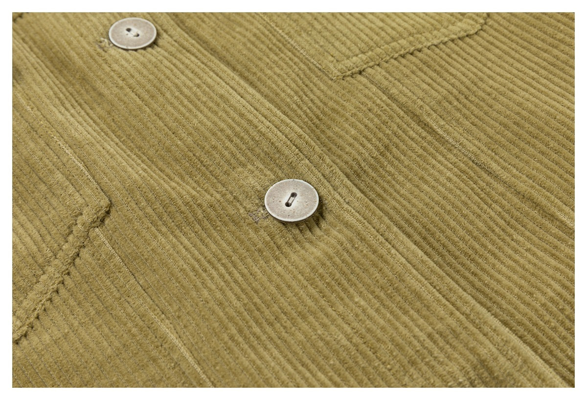 DAXUEN olive green cropped corduroy jacket