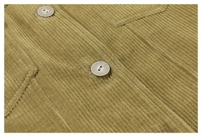 DAXUEN olive green cropped corduroy jacket