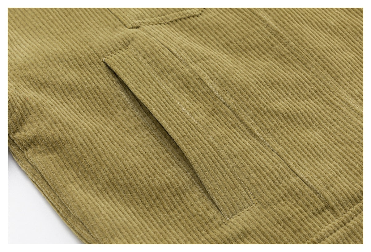 DAXUEN olive green cropped corduroy jacket