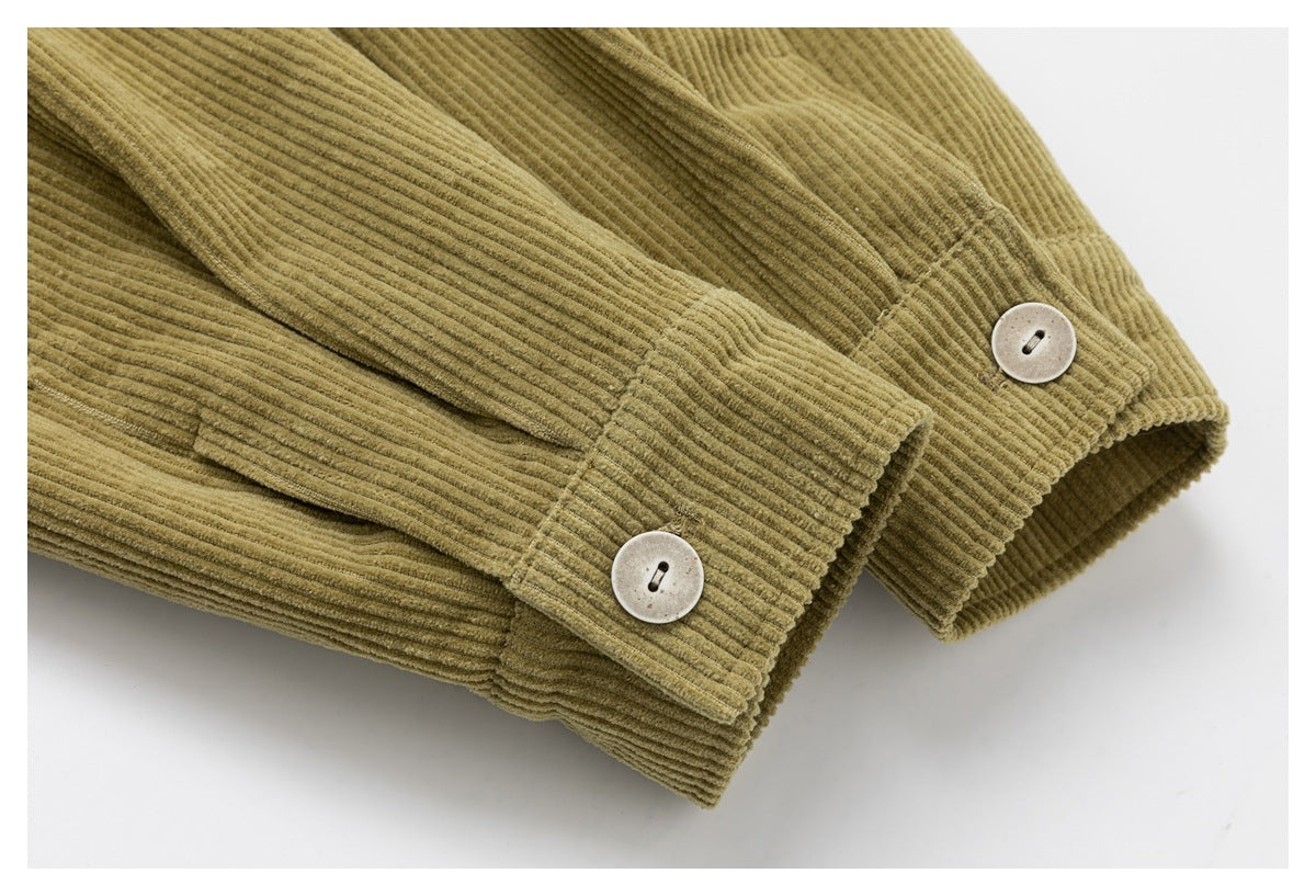 DAXUEN olive green cropped corduroy jacket