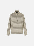 DAXUEN olive green striped mock neck long sleeve top