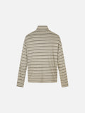DAXUEN olive green striped mock neck long sleeve top