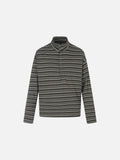 DAXUEN olive green striped mock neck long sleeve top